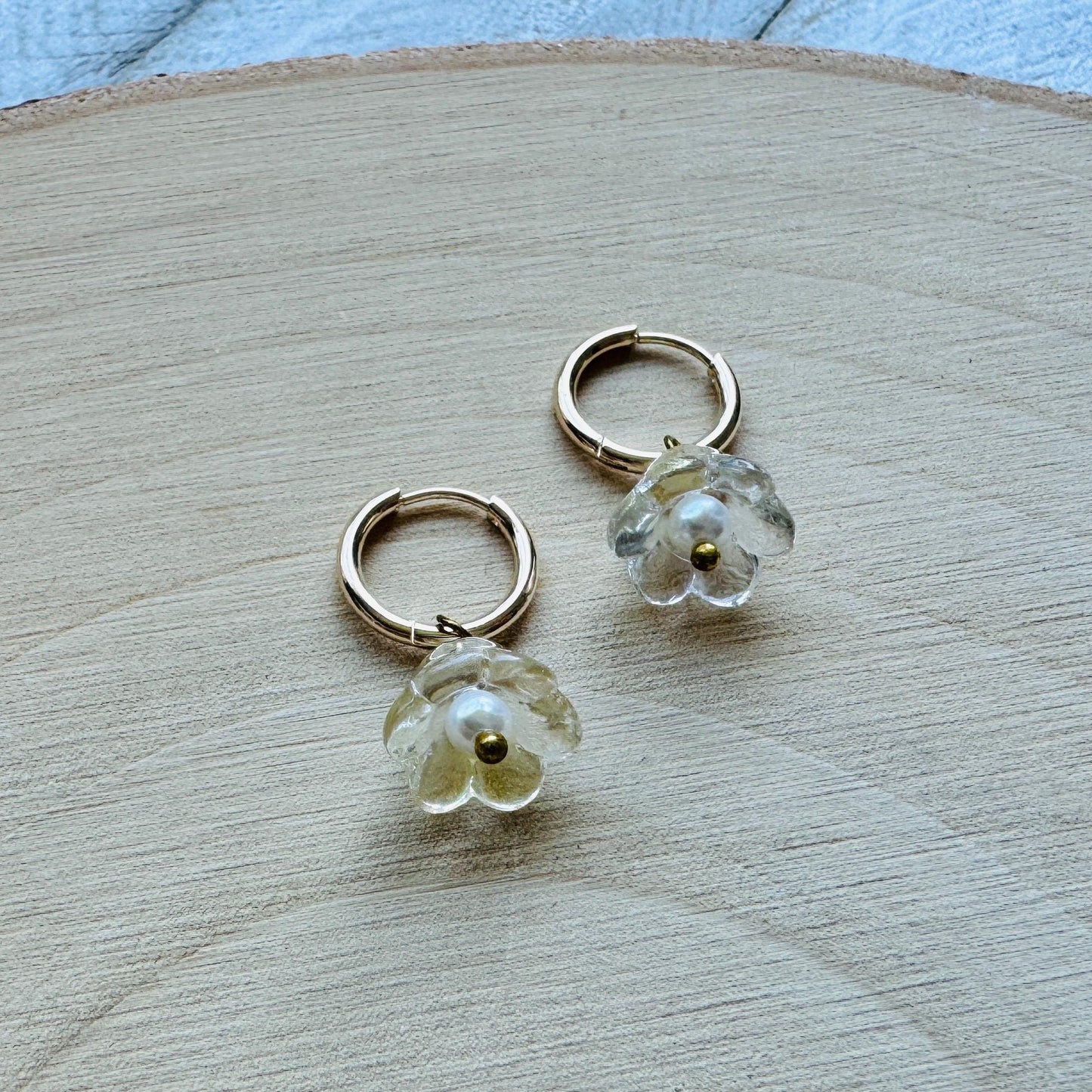 Flower Huggie Hoop Earrings