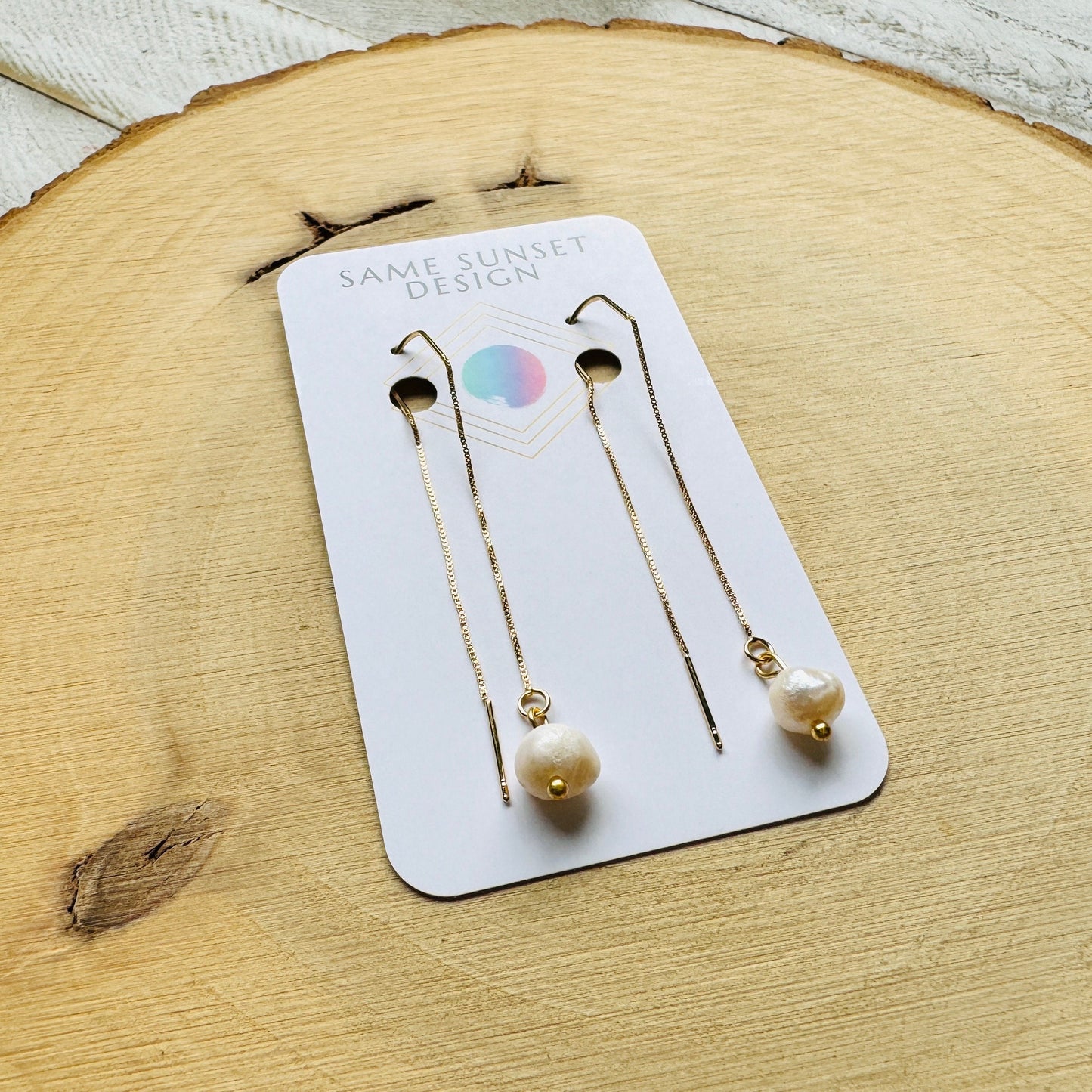 Freshwater Pearl Threader Earrings