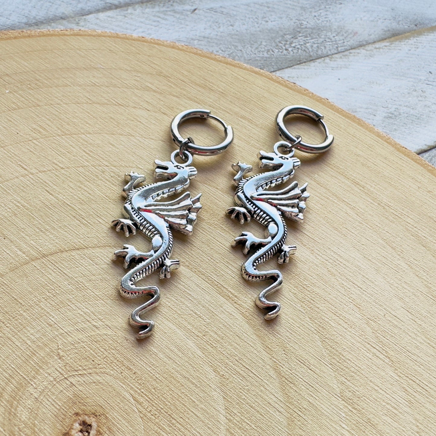 Dragon Huggie Hoop Earrings