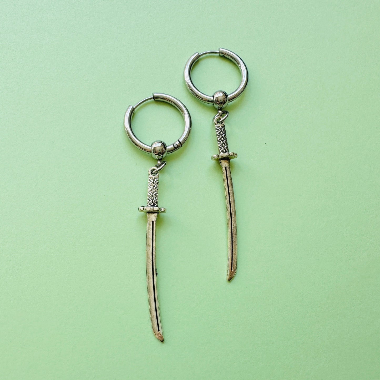 Sword Huggie Hoop Earrings