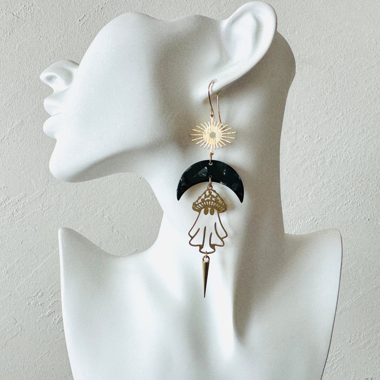 Ghost Moon Spike Earrings