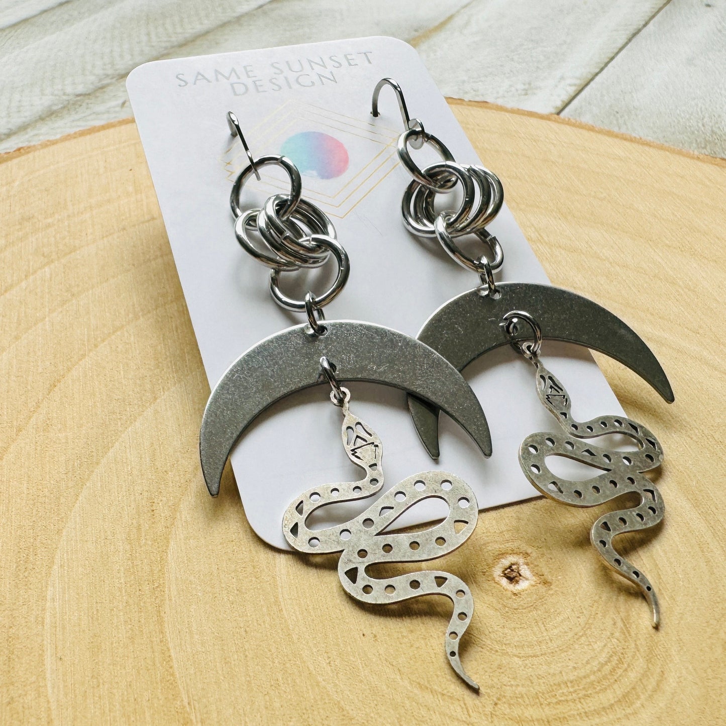 Stainless Steel Snake Earrings