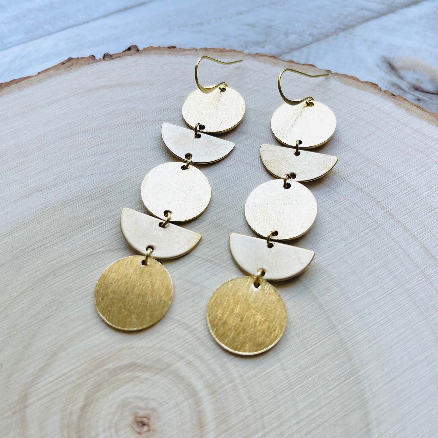 Geometric Brass Boho Earrings