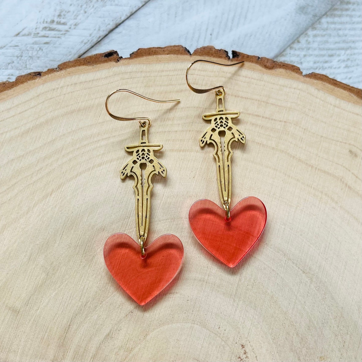 Sword Heart Earrings