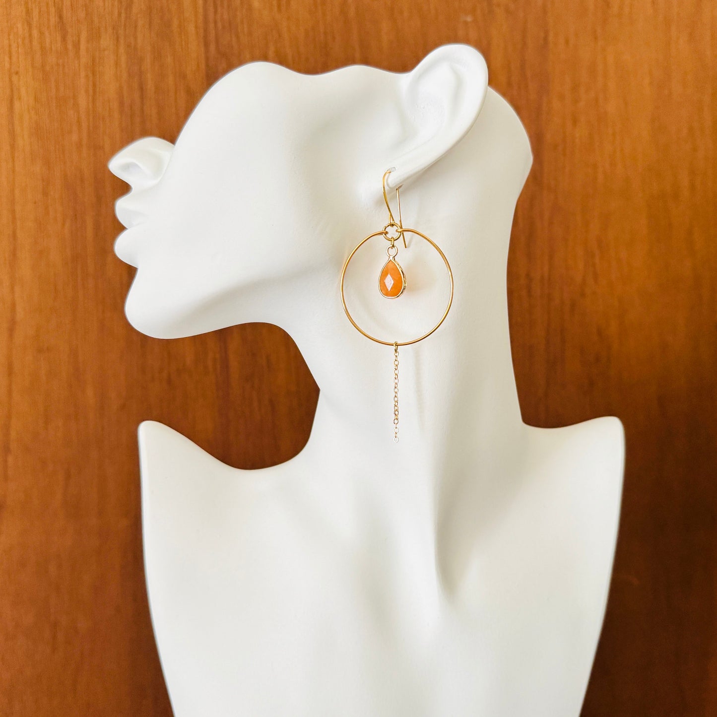 Aventurine Hoop Earrings