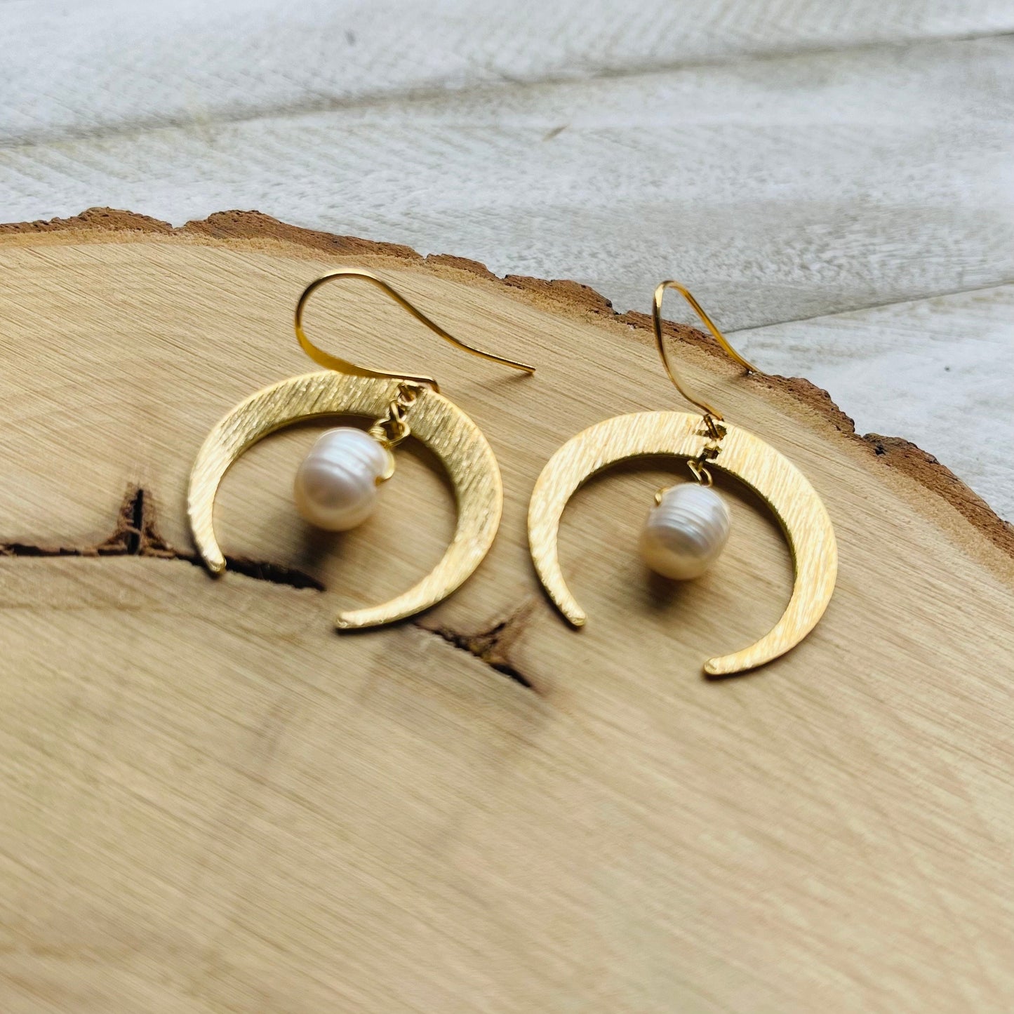 Pearl Moon Earrings