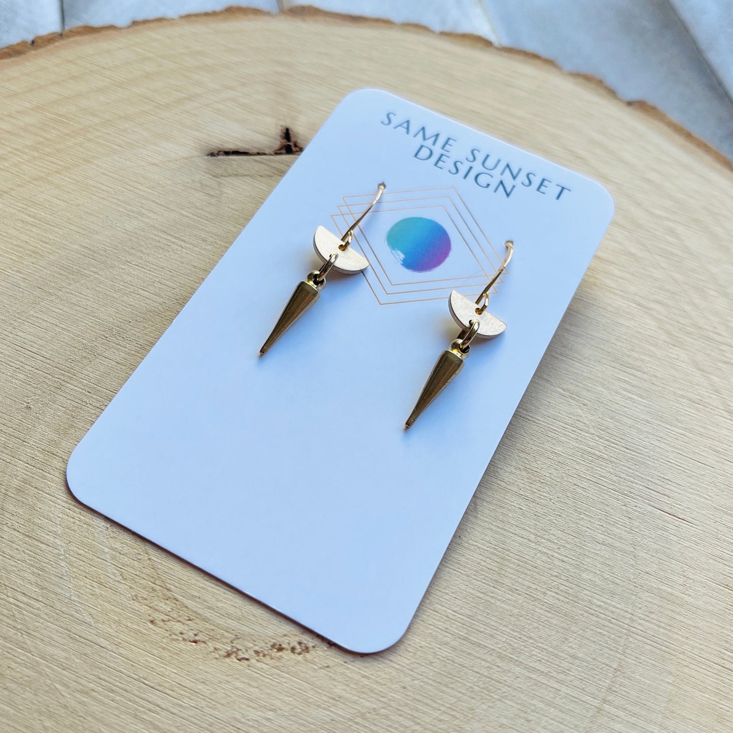 Brass Spike Earrings