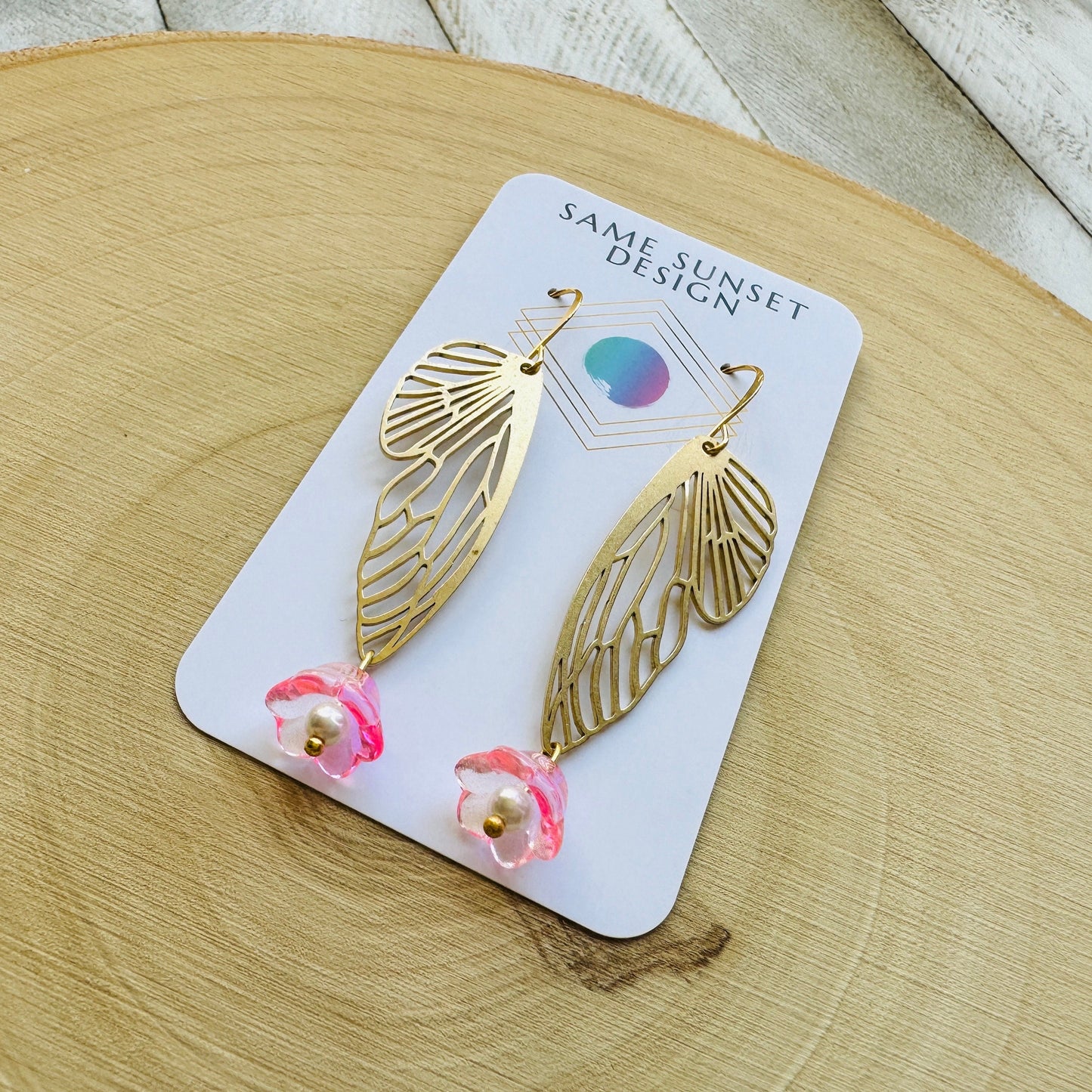 Butterlfy Wing Flower Earrings