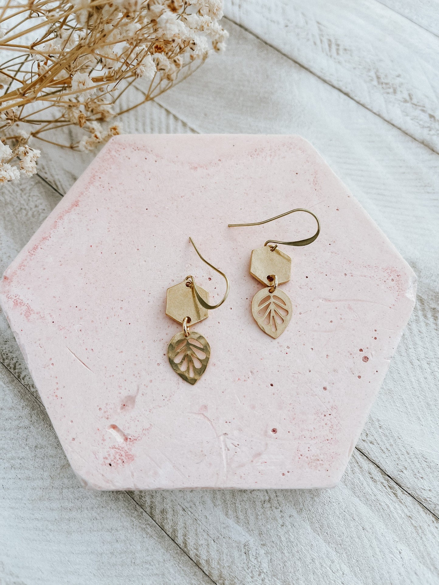 Brass Leaf Earrings