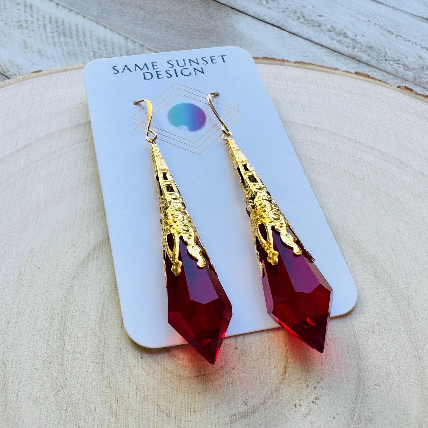 Red Crystal Earrings