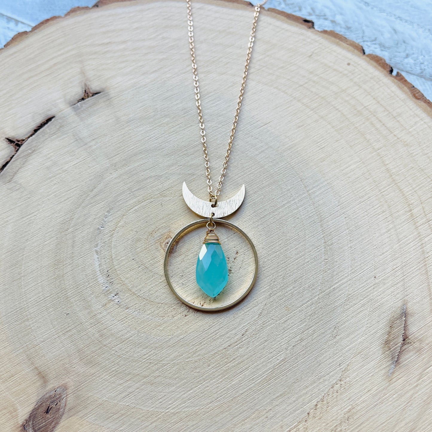 Chalcedony Moon Necklace