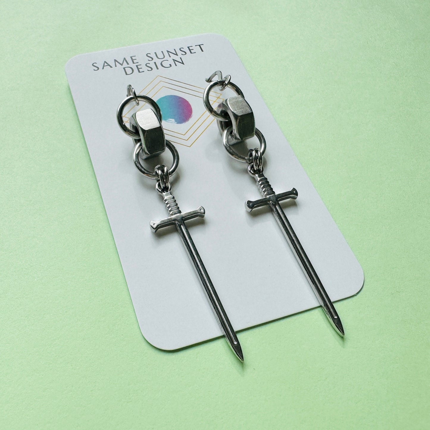 SIlver Dagger Earrings