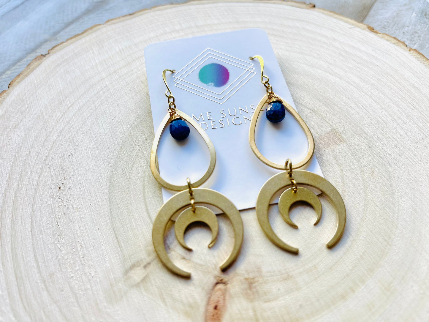 Lapis Lazuli Crescent Moon Earrings
