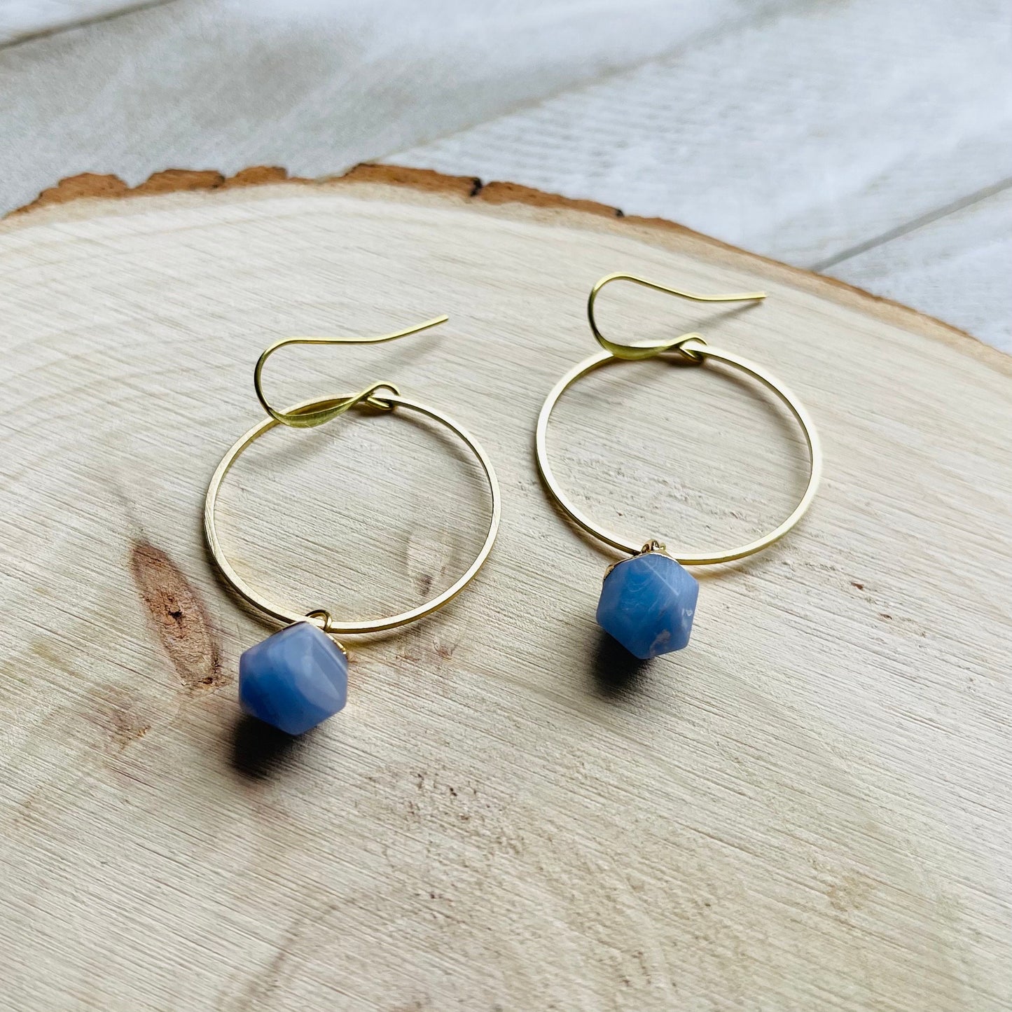 Agate Hoop Earrings