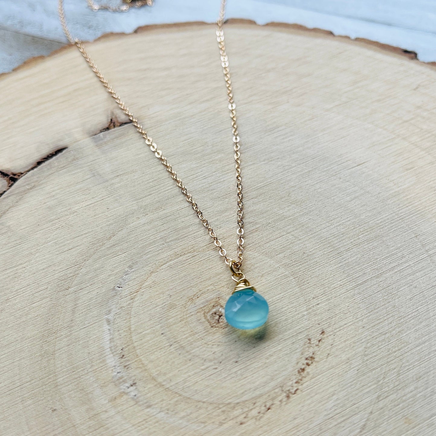 Aqua Chalcedony Necklace