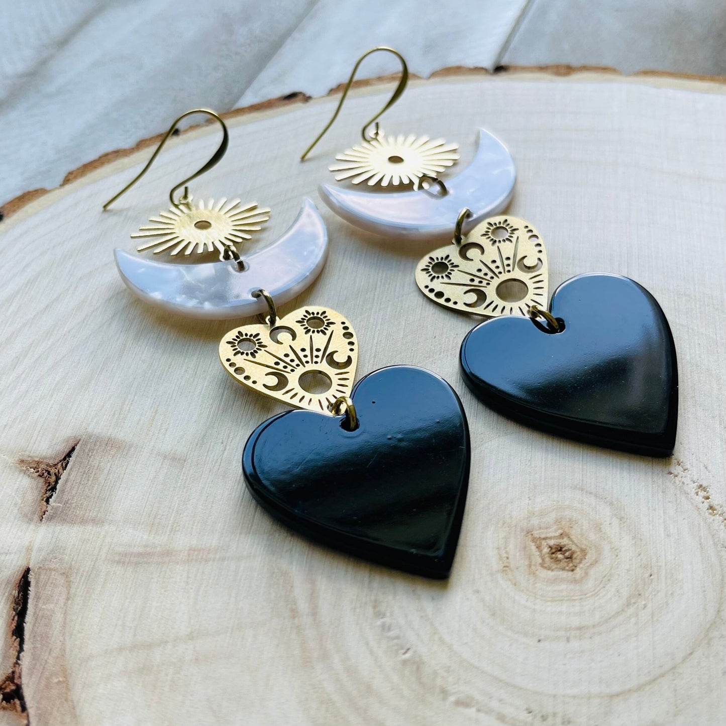 Goth Heart Earrings