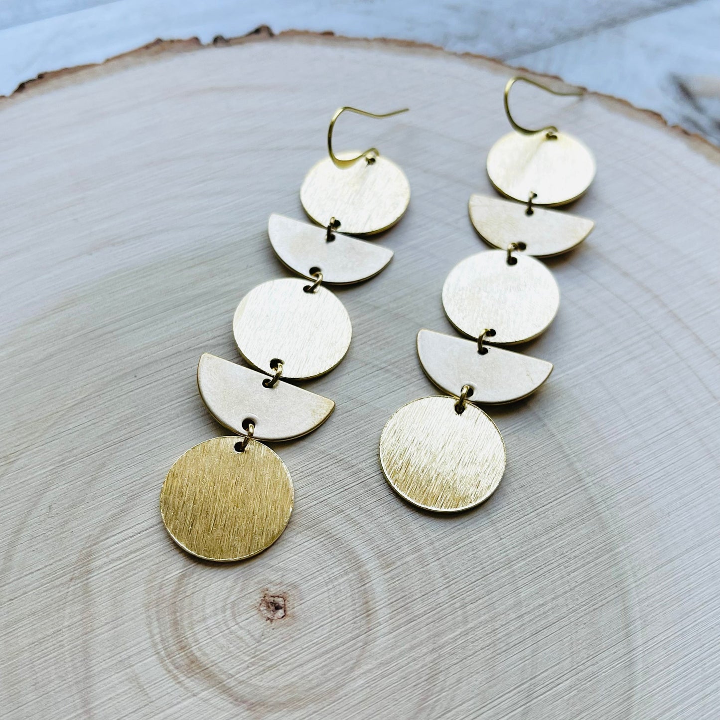 Geometric Brass Boho Earrings