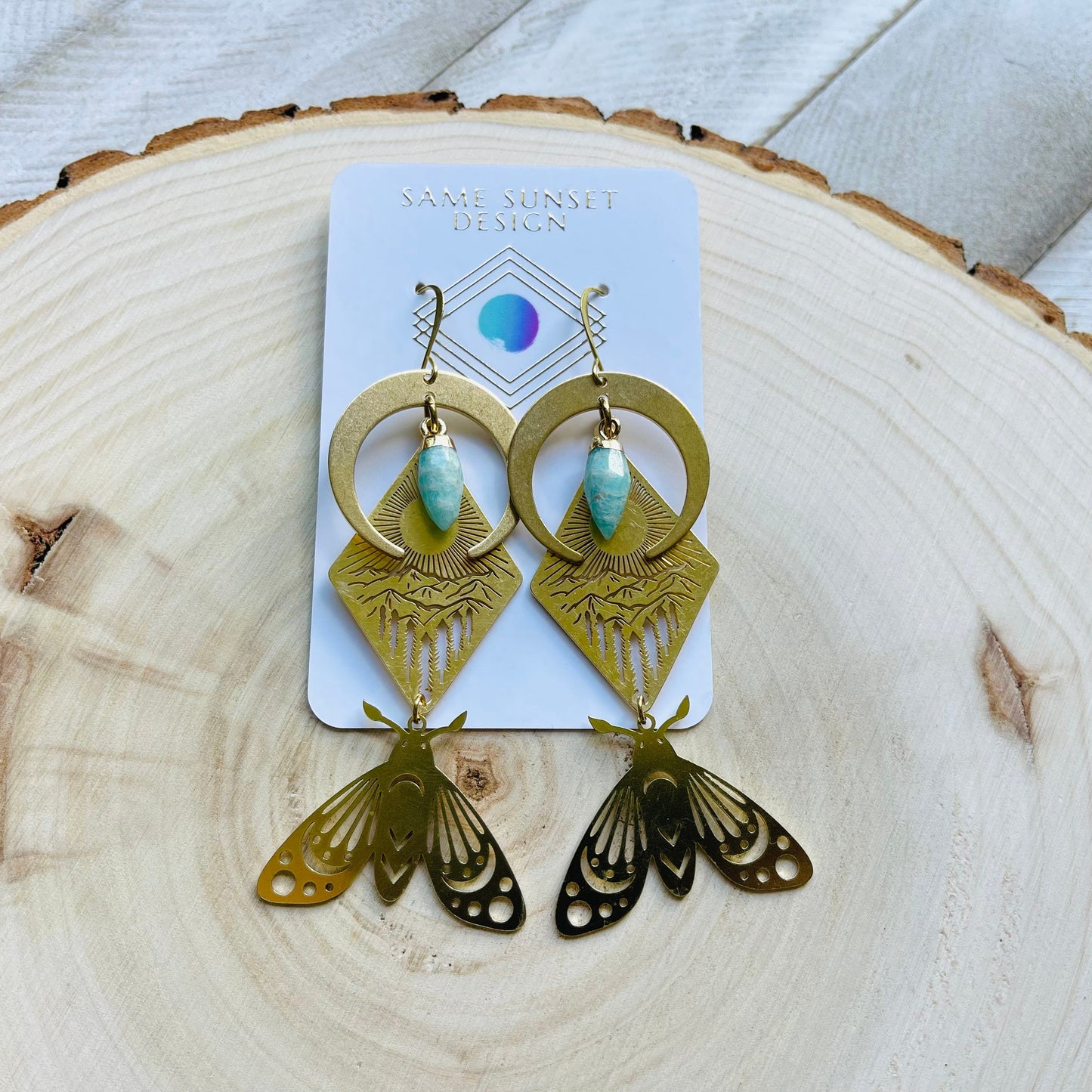 Aventurine Moth Earrings