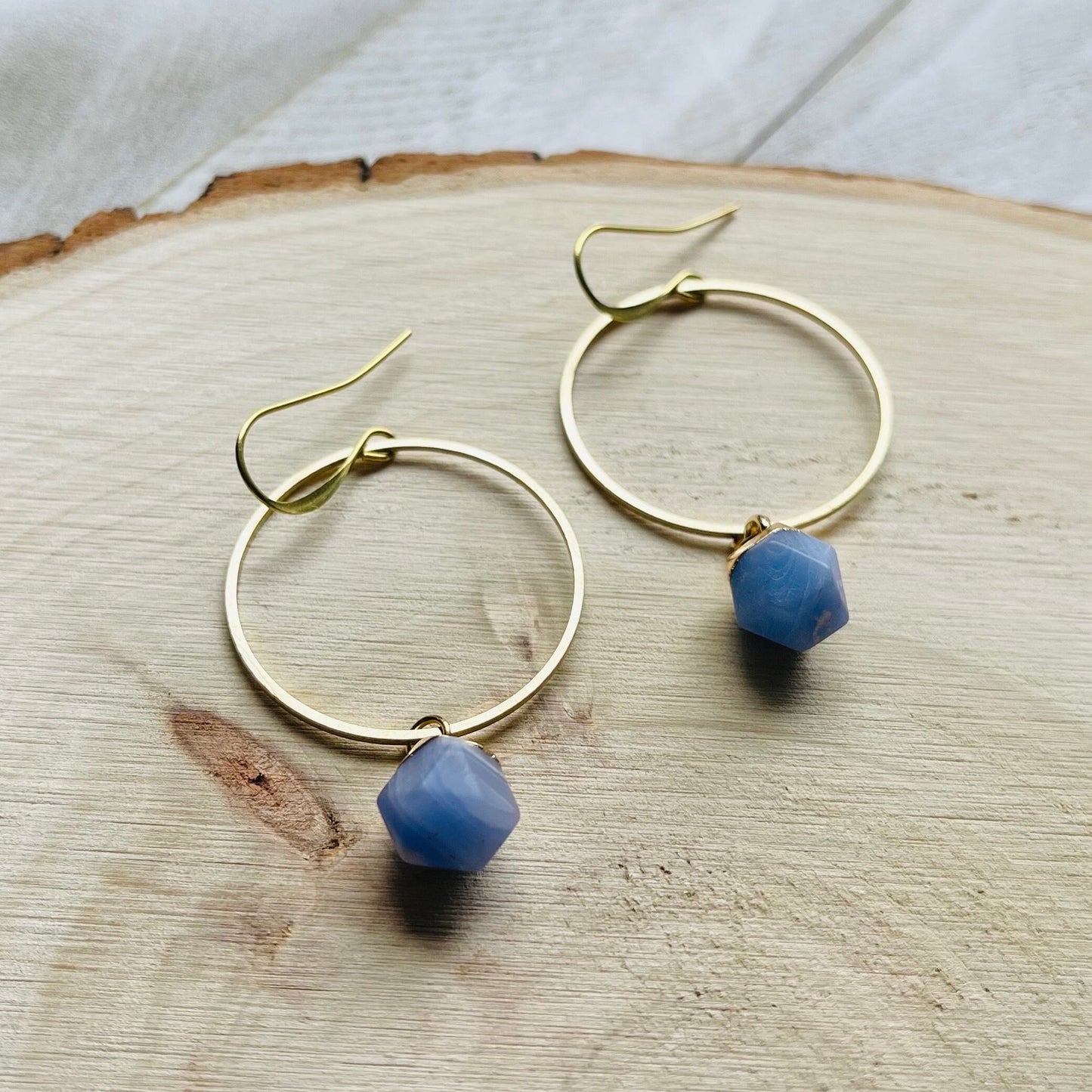 Agate Hoop Earrings