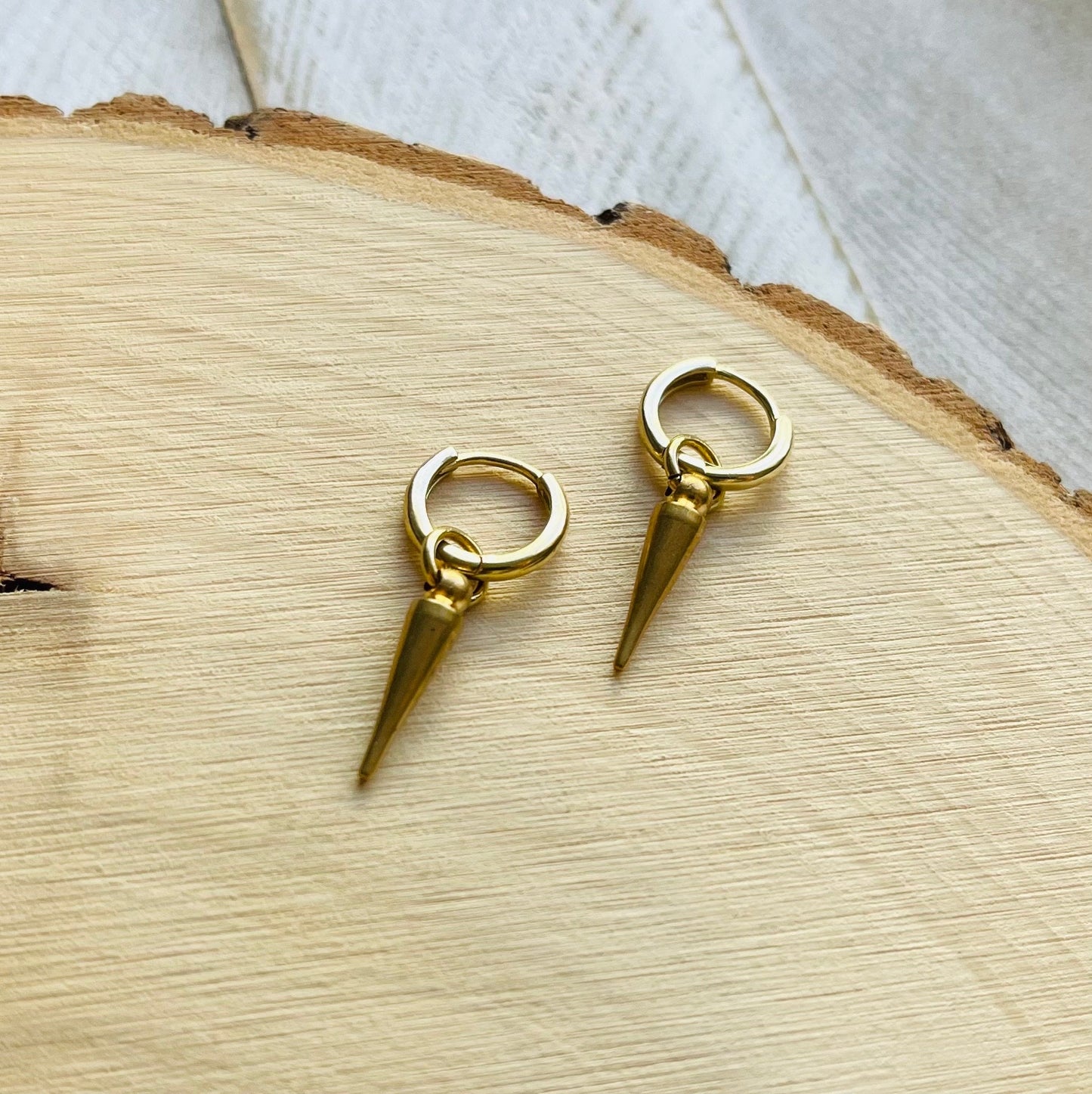 Spike Huggie Hoop Earrings