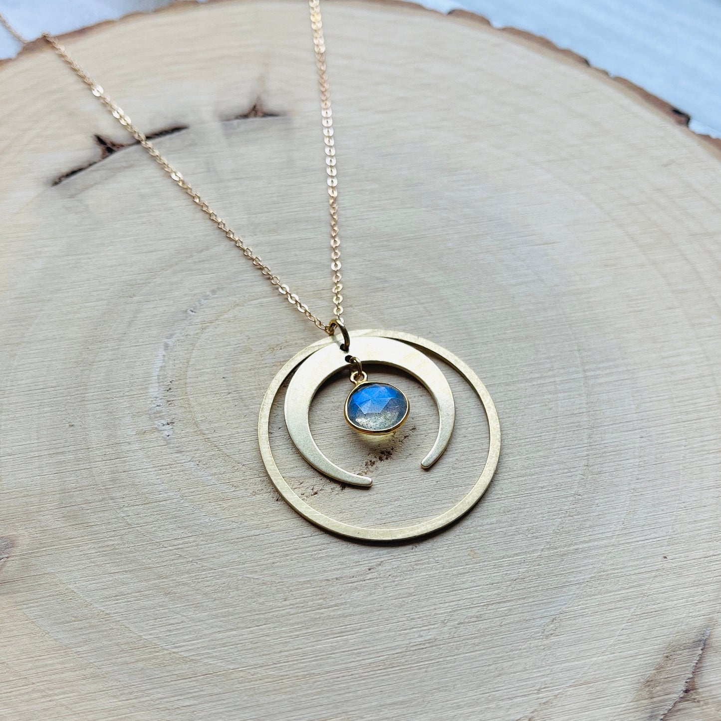 Labradorite Moon Necklace