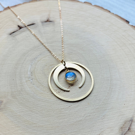 Labradorite Moon Necklace