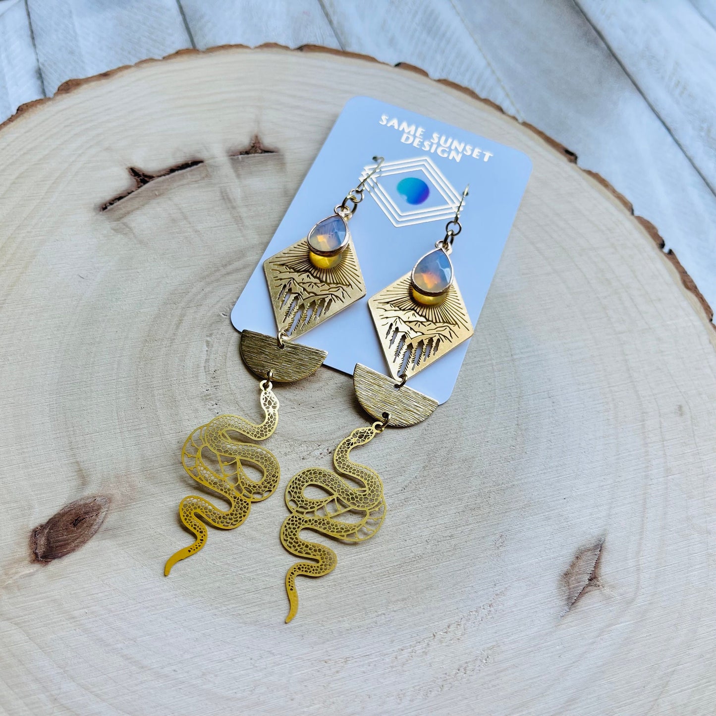 Opalite Snake Earrings