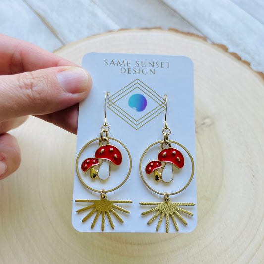 Red Mushroom Earrings