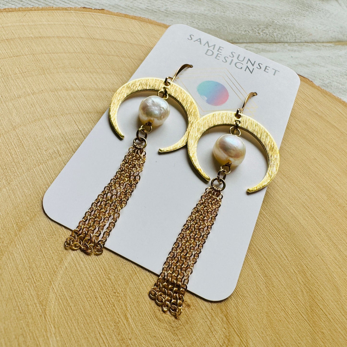 Pearl Moon Earrings