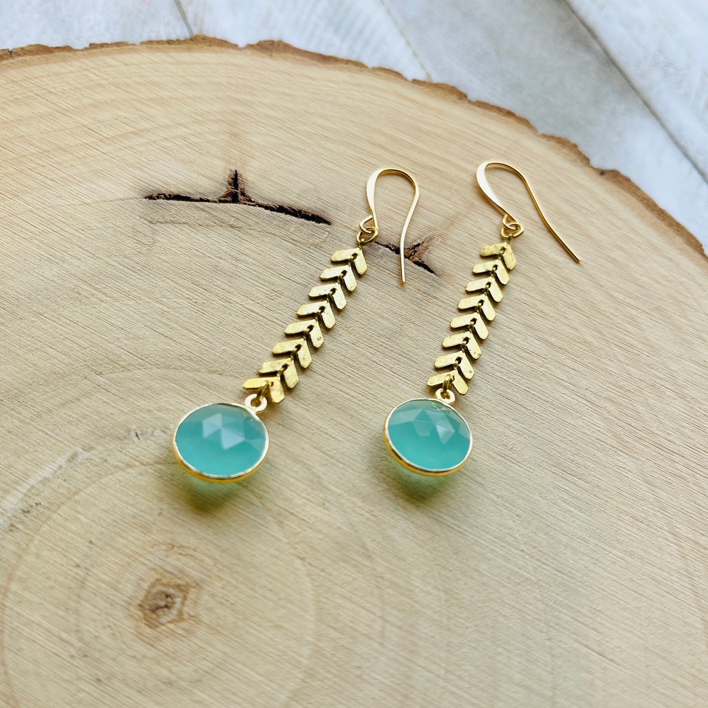 Aqua Chalcedony Earrings