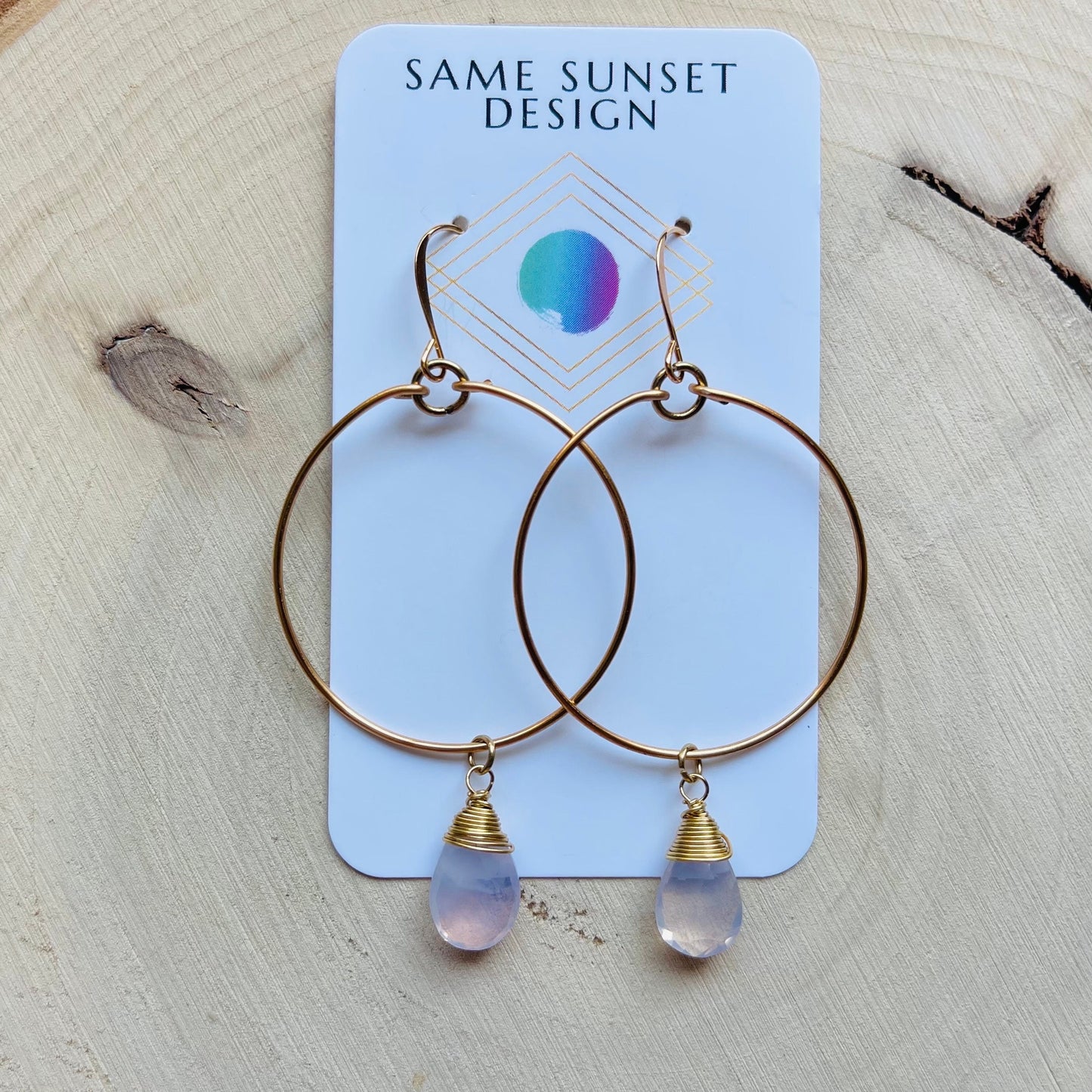 Amethyst Hoop Earrings