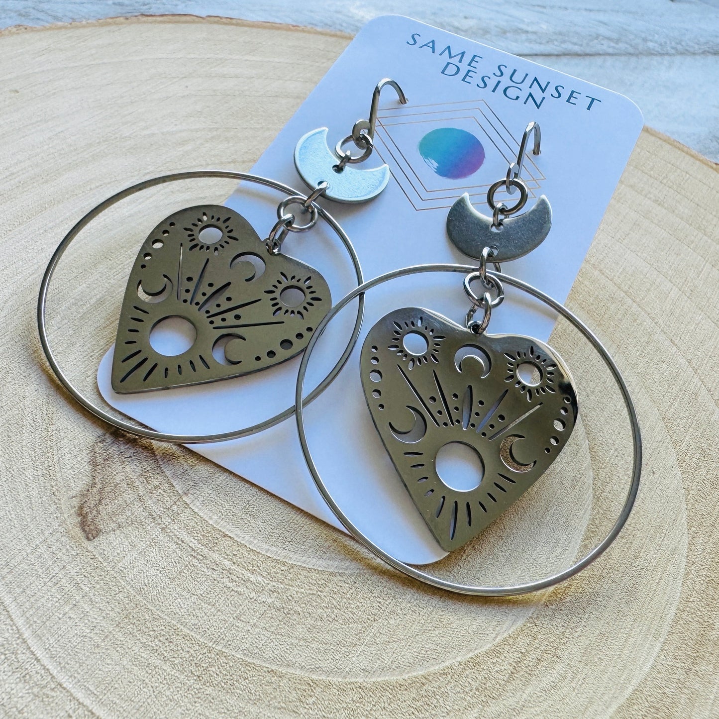 Stainless Steel Planchette Earrings
