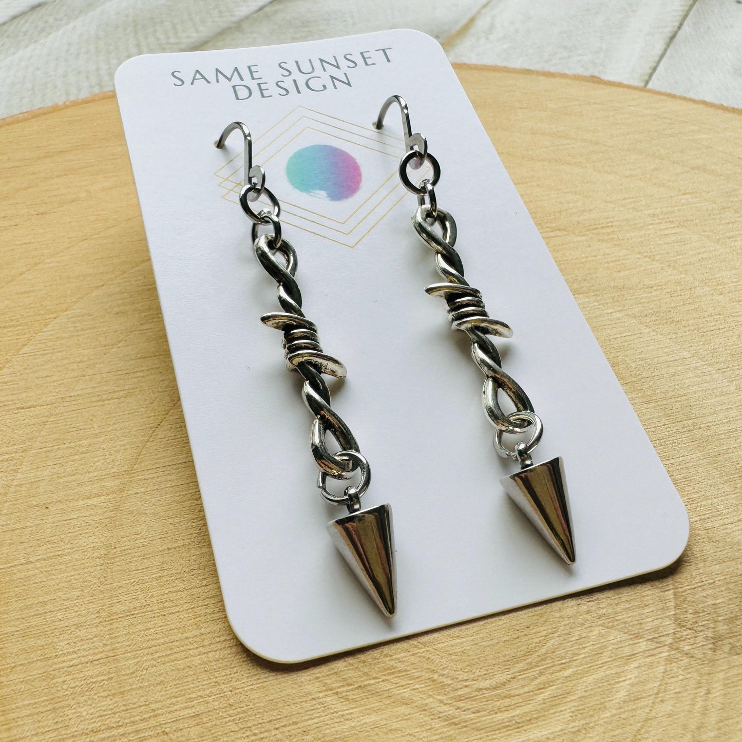 Barbed Wire Spike Earrings