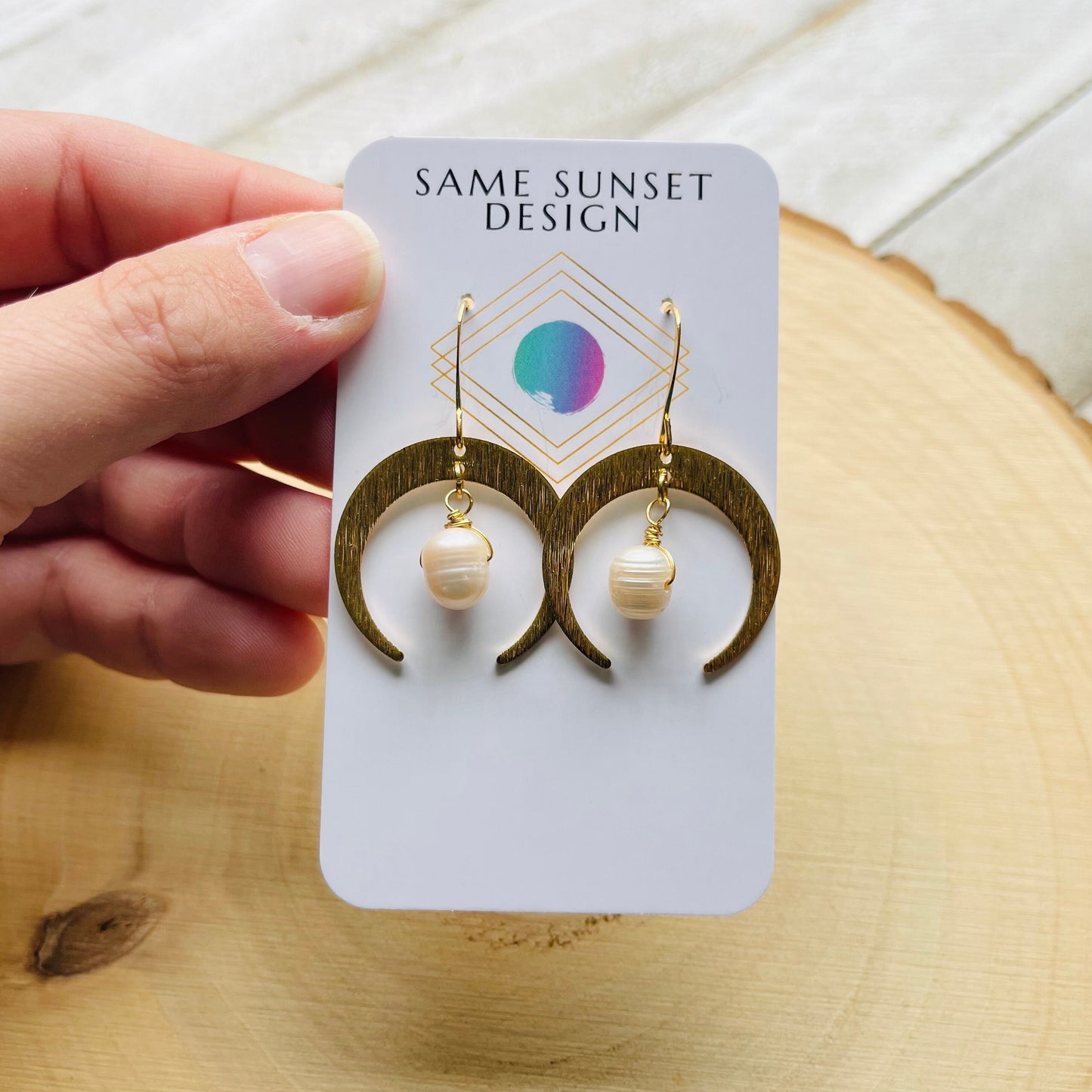 Pearl Moon Earrings