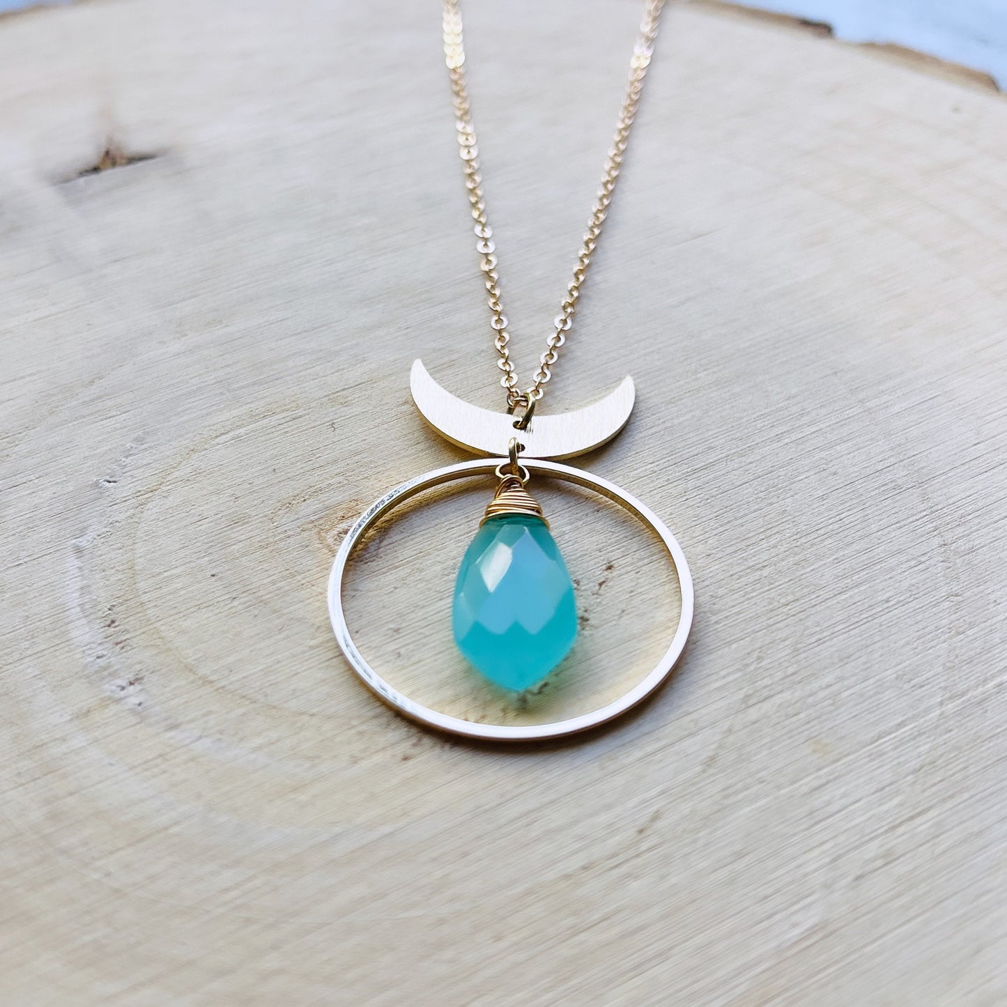 Chalcedony Moon Necklace