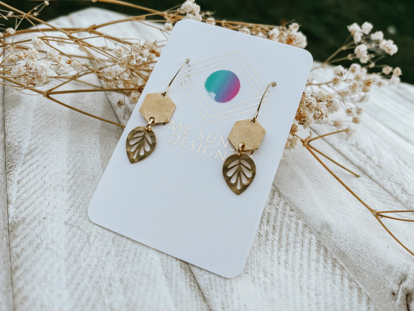Brass Leaf Earrings