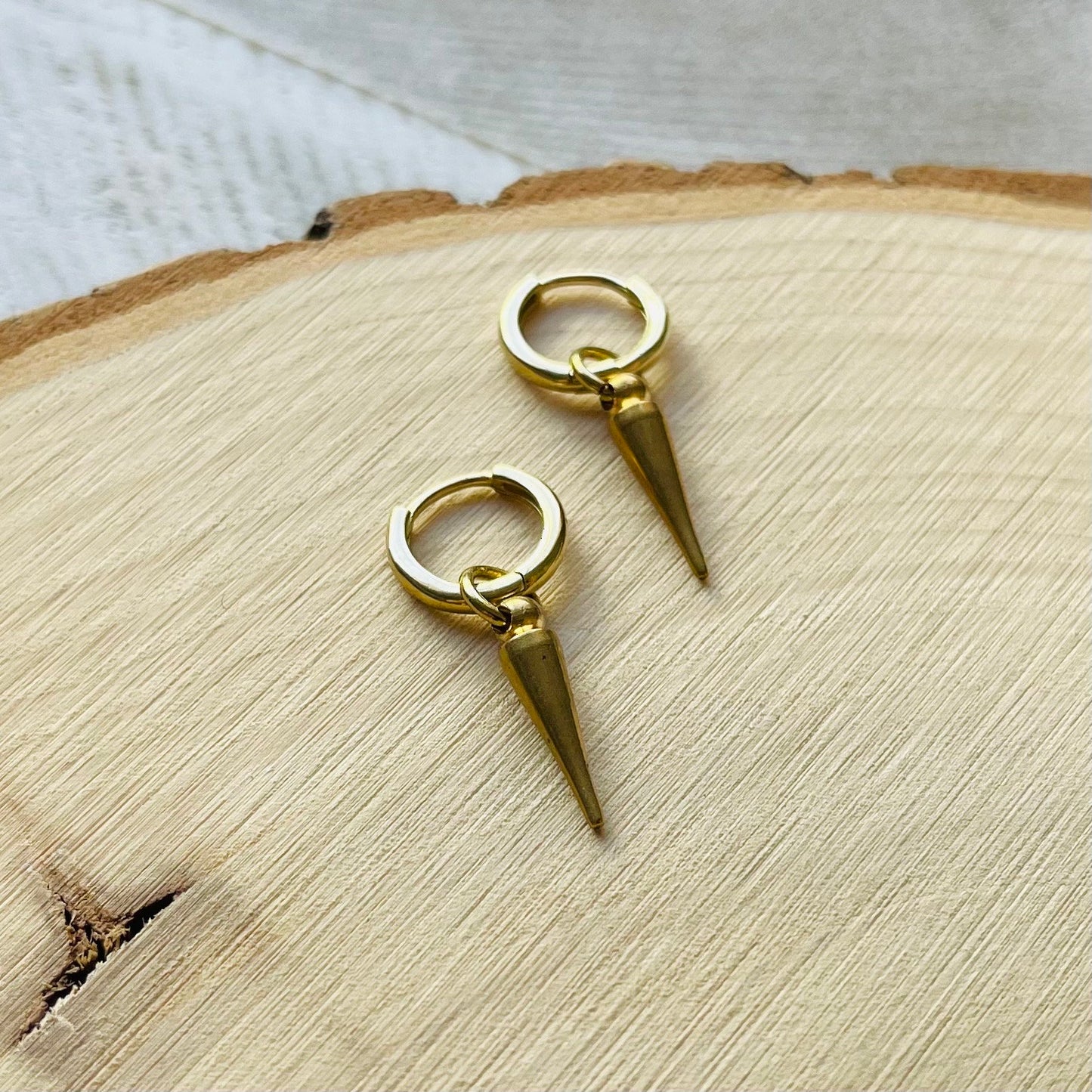 Spike Huggie Hoop Earrings