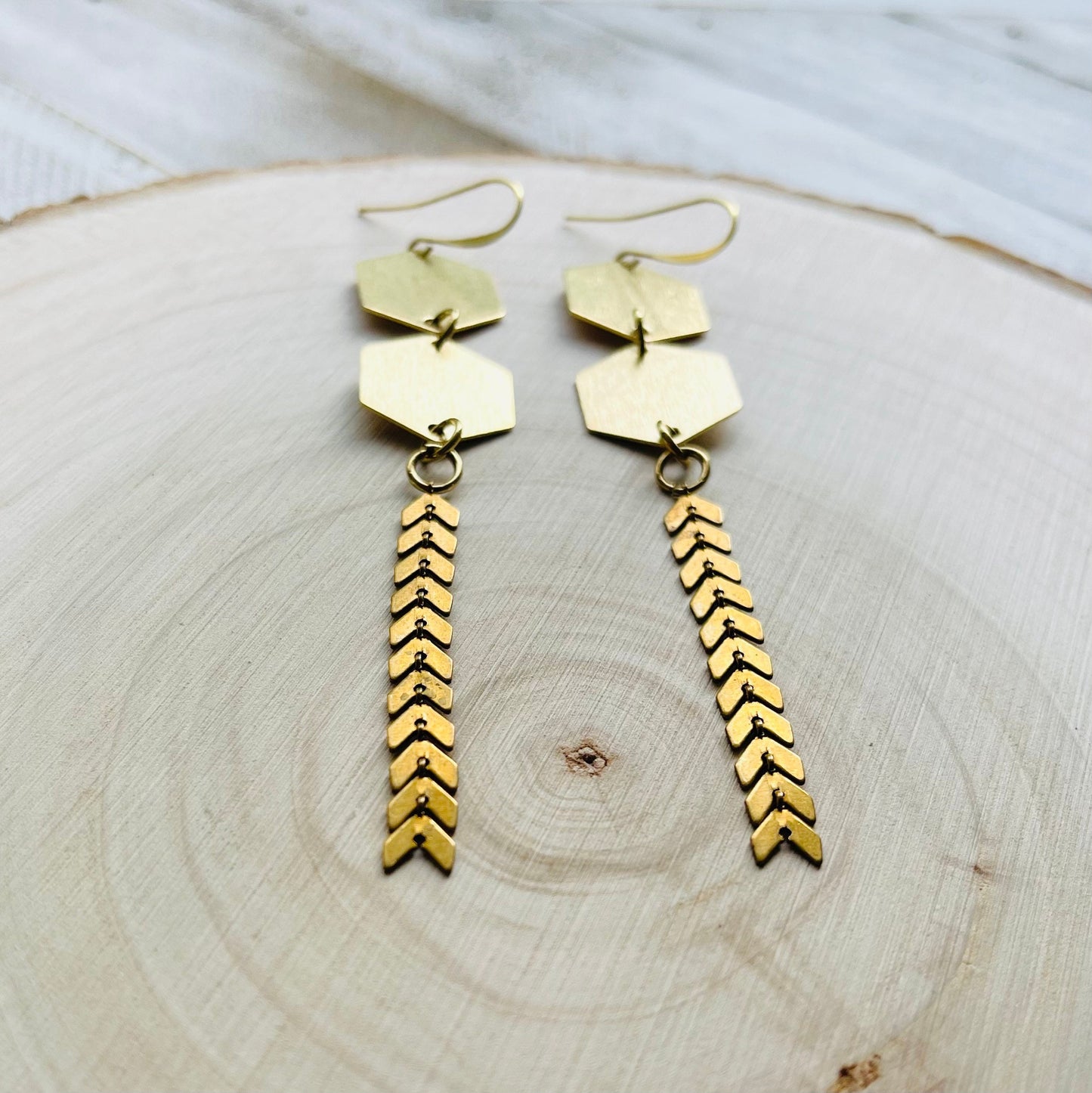 Geometric Brass Earrings