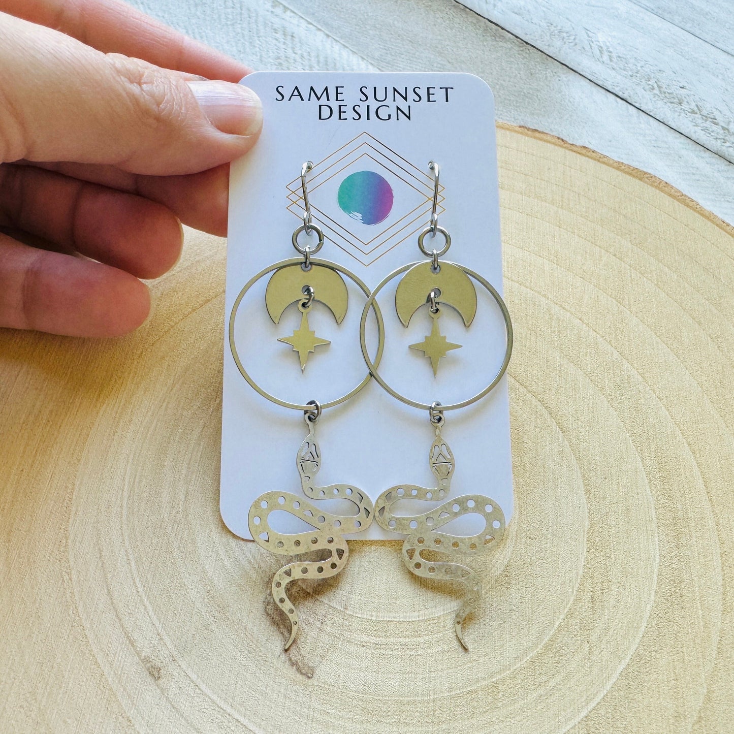 Stainless Steel Snake Earrings
