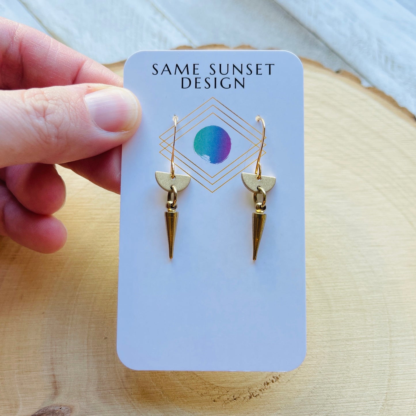 Brass Spike Earrings