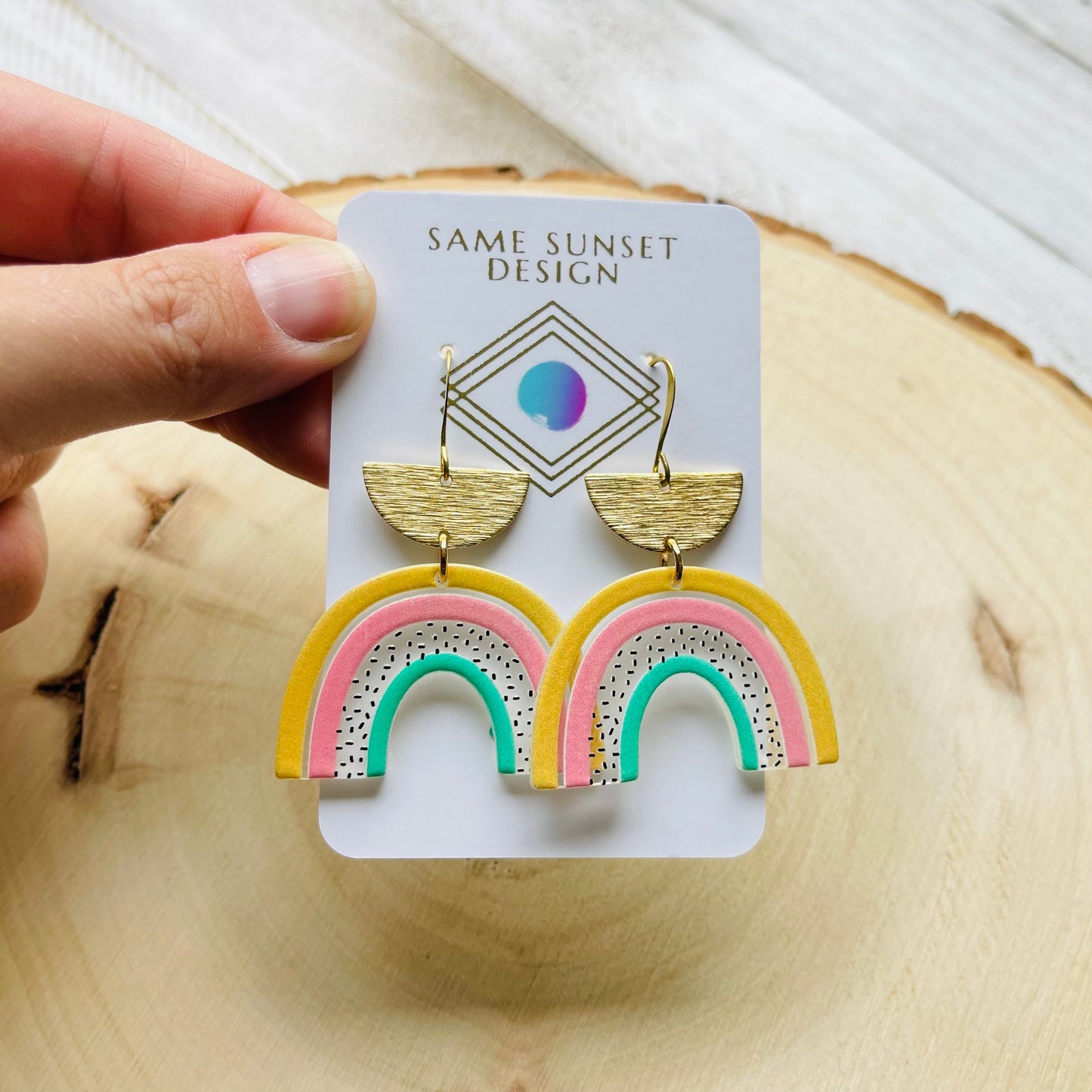 Rainbow Earrings Dangle