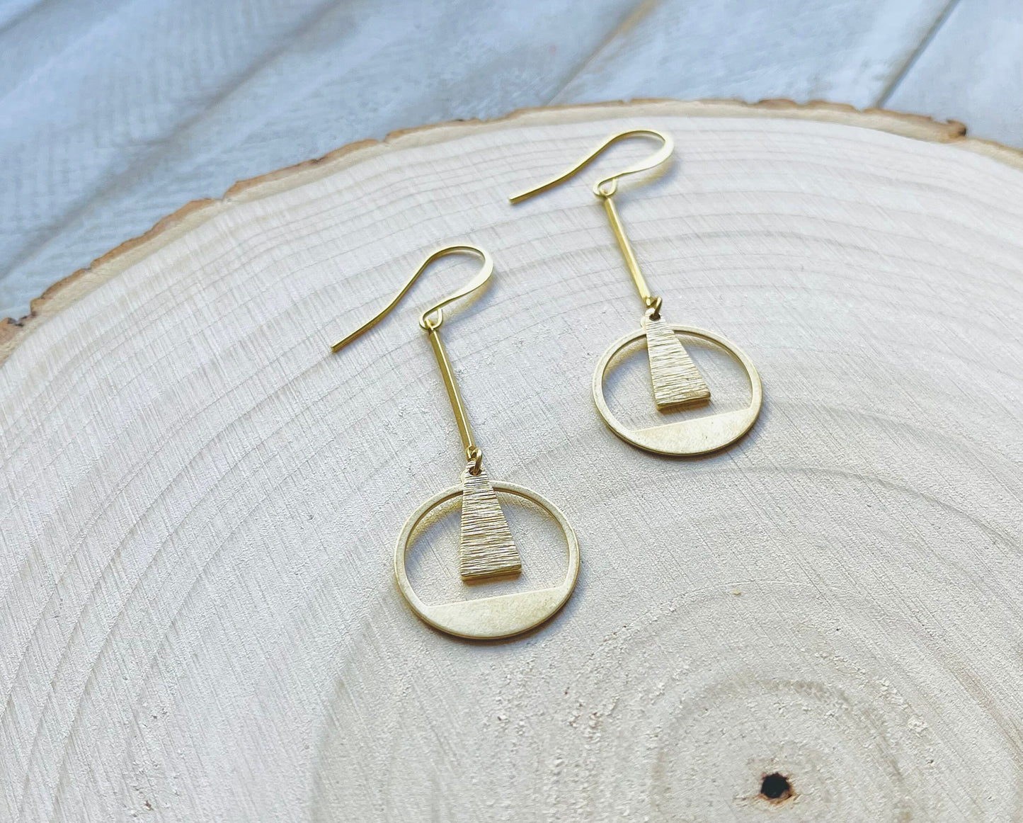Geometric Brass Boho Earrings