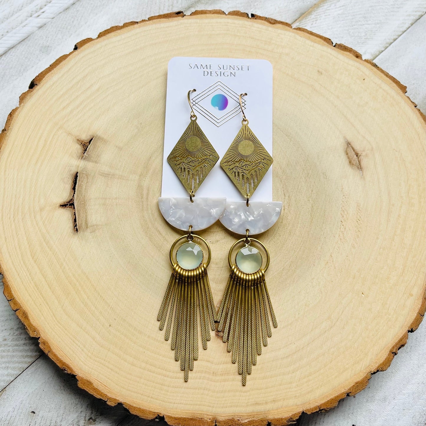 Chalcedony  Mountain Fringe Earrings