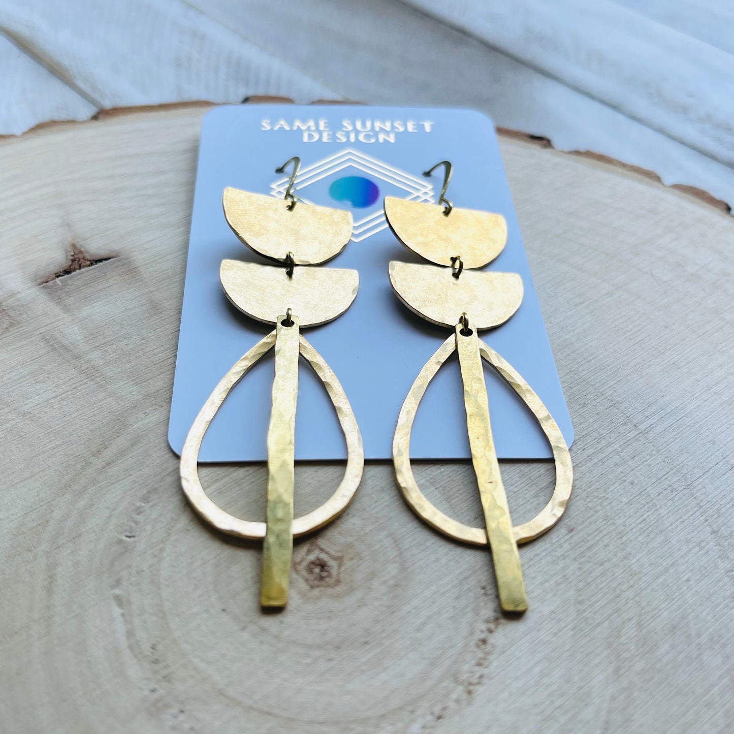 Hammered Brass Boho Earrings