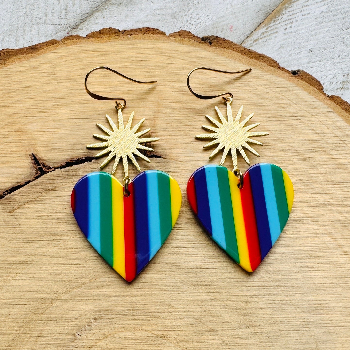 Rainbow Heart Earrings