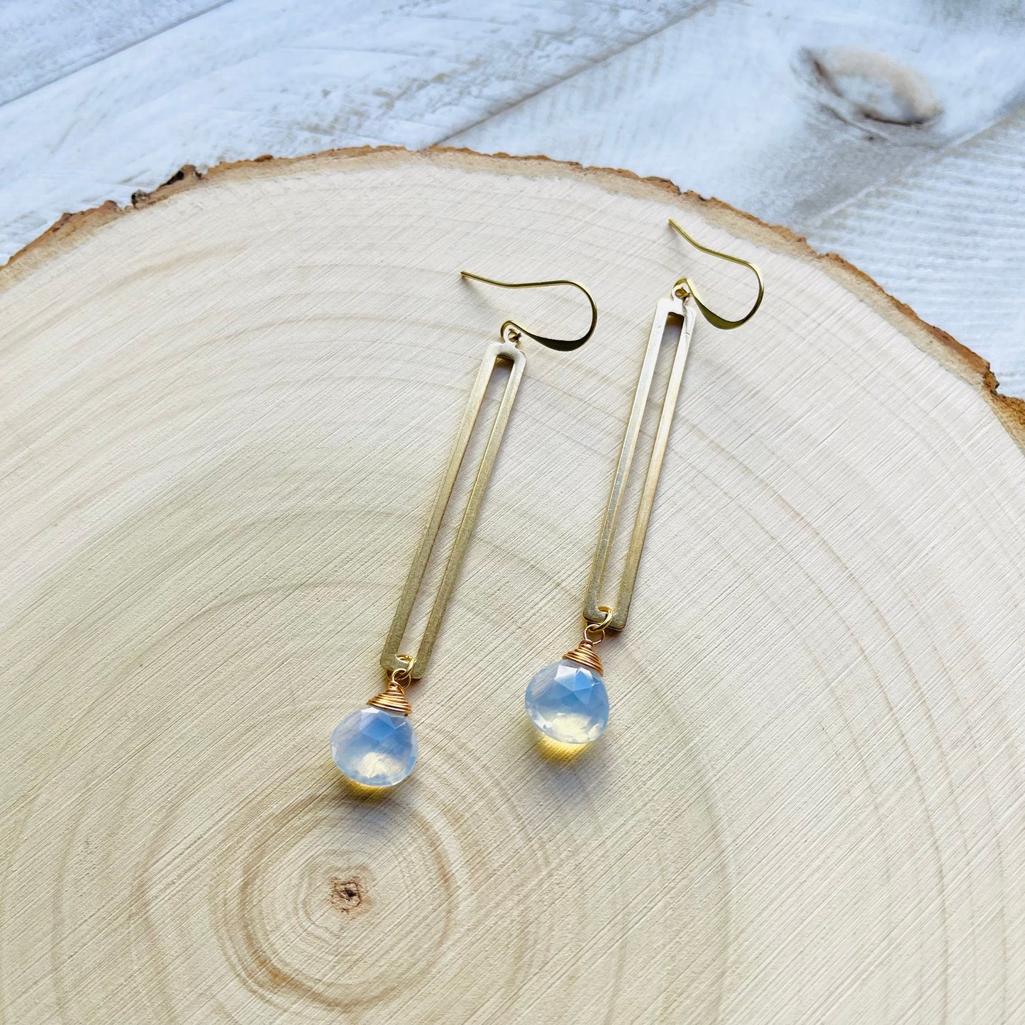 Brass Opalite Earrings