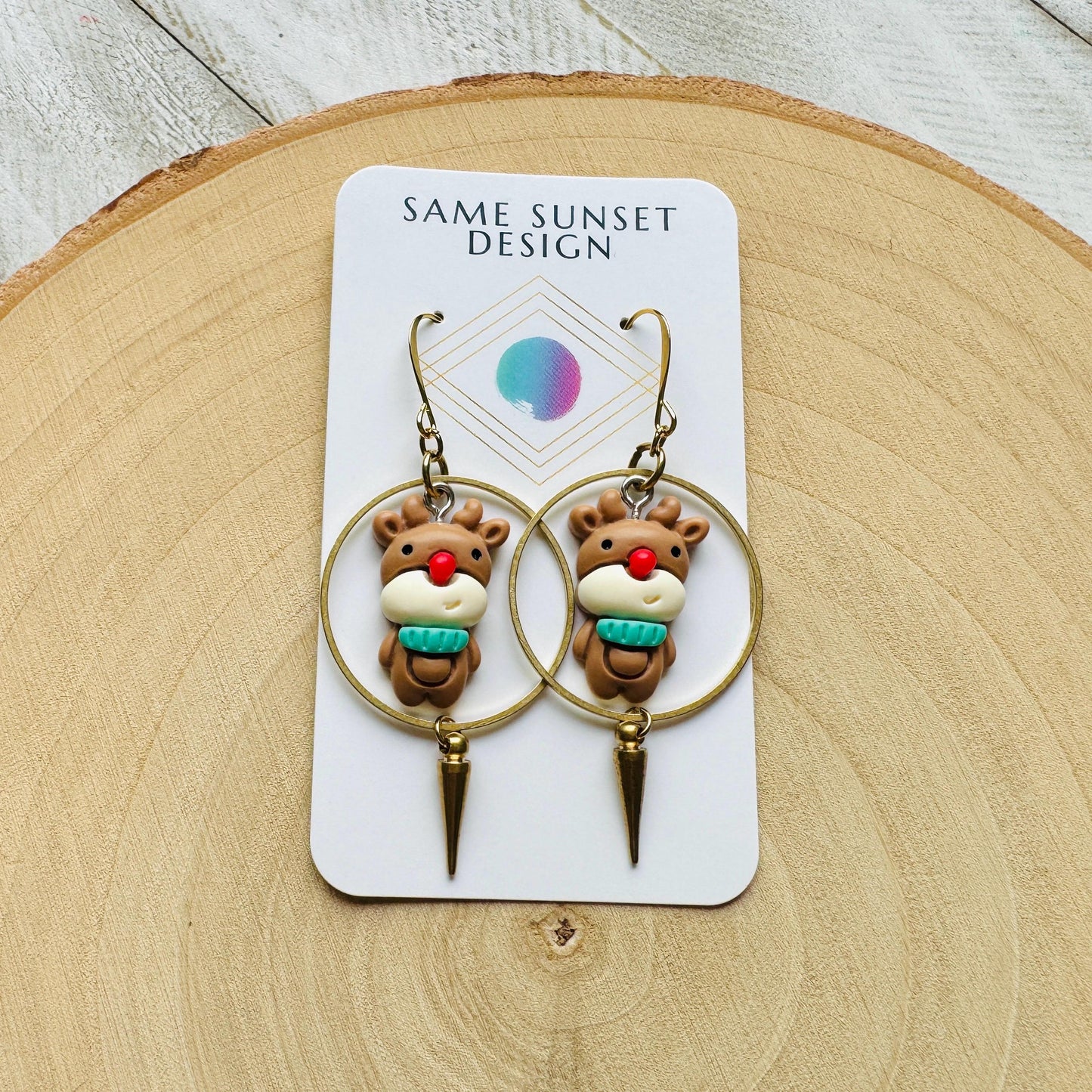 Reindeer Spike Hoop Earrings