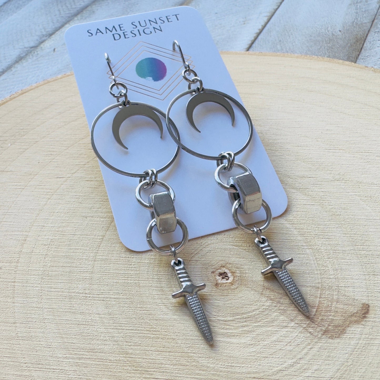 Stainless Steel Dagger Earrings
