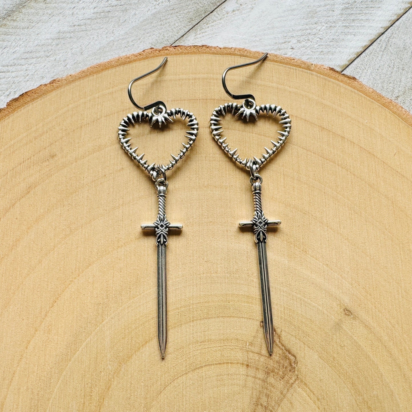 Sword Heart Earrings