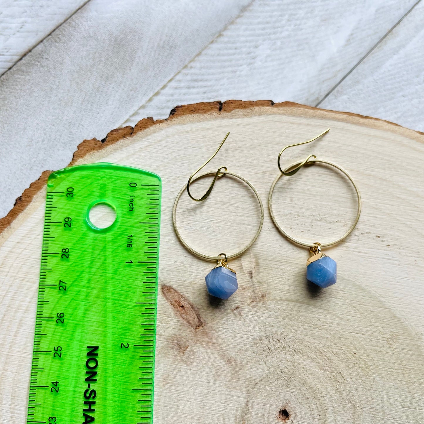 Agate Hoop Earrings